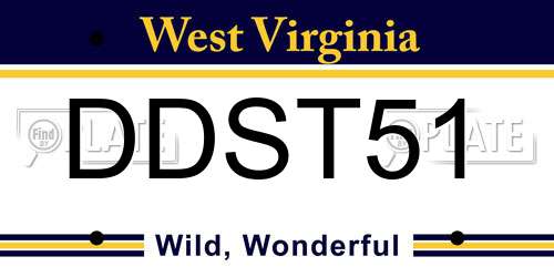 DDST51 West Virginia License Plate