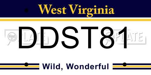 DDST81 West Virginia License Plate