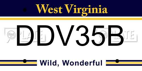 DDV35B West Virginia License Plate