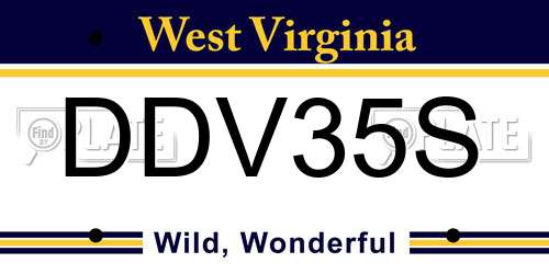 DDV35S West Virginia License Plate