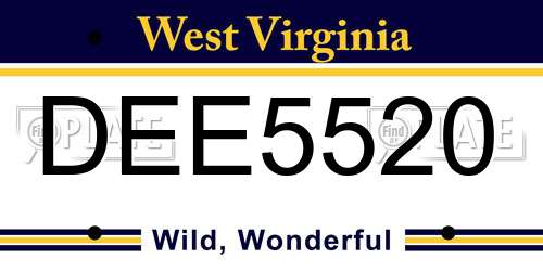 DEE5520 West Virginia License Plate