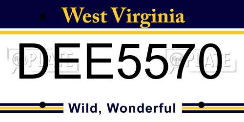 DEE5570 West Virginia License Plate