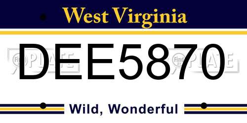DEE5870 West Virginia License Plate