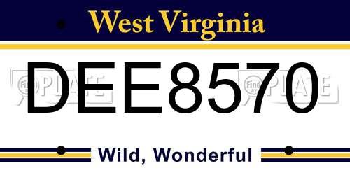 DEE8570 West Virginia License Plate