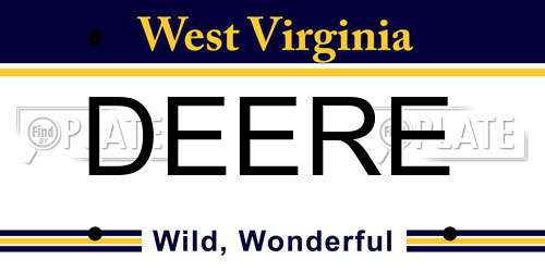 DEERE West Virginia License Plate