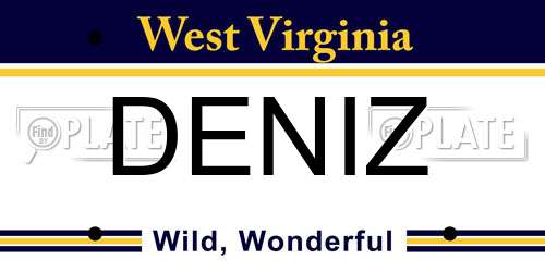 DENIZ West Virginia License Plate