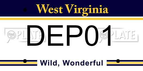 DEP01 West Virginia License Plate