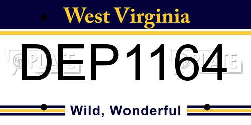 DEP1164 West Virginia License Plate