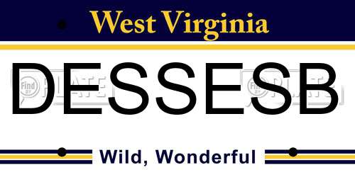 DESSESB West Virginia License Plate