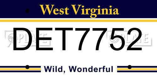 DET7752 West Virginia License Plate