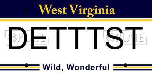 DETTTST West Virginia License Plate