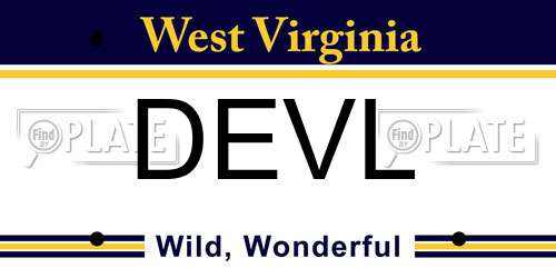 DEVL West Virginia License Plate