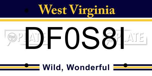 DF0S8I West Virginia License Plate
