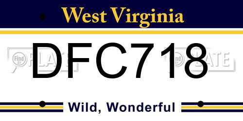 DFC718 West Virginia License Plate