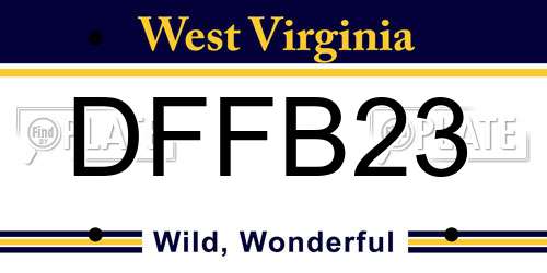 DFFB23 West Virginia License Plate