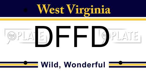 DFFD West Virginia License Plate