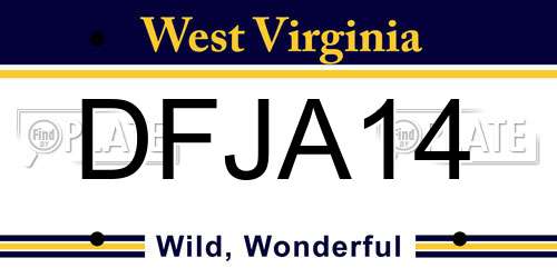 DFJA14 West Virginia License Plate