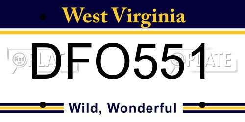 DFO551 West Virginia License Plate