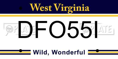 DFO55I West Virginia License Plate