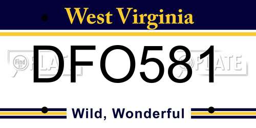 DFO581 West Virginia License Plate