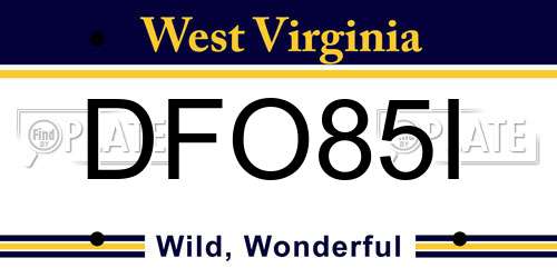 DFO85I West Virginia License Plate