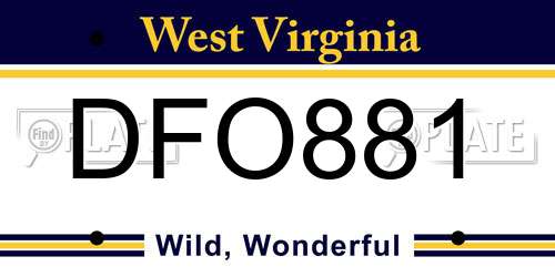 DFO881 West Virginia License Plate