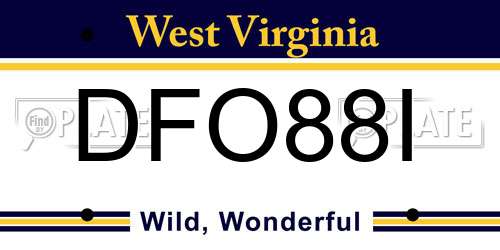DFO88I West Virginia License Plate