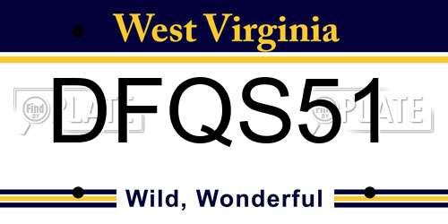 DFQS51 West Virginia License Plate