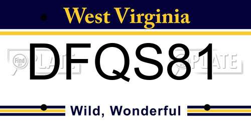 DFQS81 West Virginia License Plate