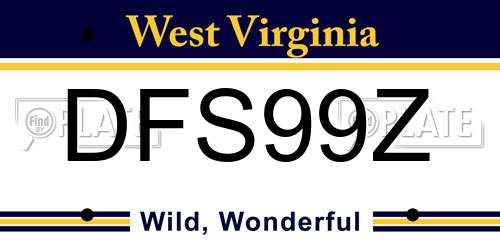 DFS99Z West Virginia License Plate