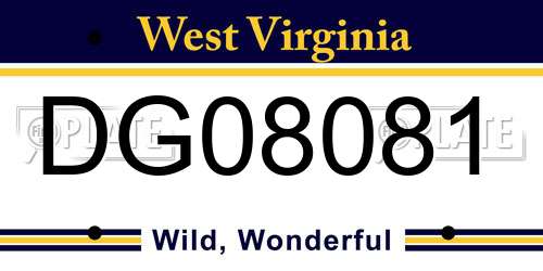 DG08081 West Virginia License Plate