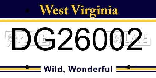 DG26002 West Virginia License Plate