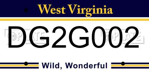 DG2G002 West Virginia License Plate