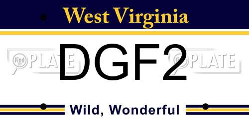 DGF2 West Virginia License Plate