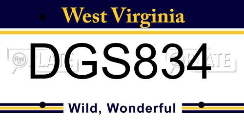 DGS834 West Virginia License Plate