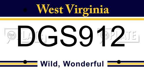 DGS912 West Virginia License Plate