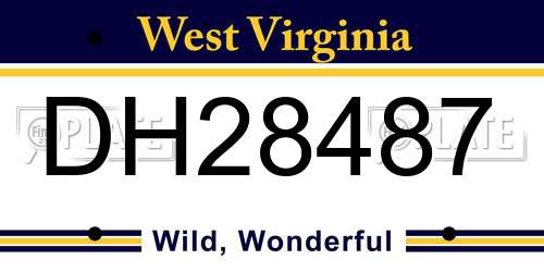 DH28487 West Virginia License Plate