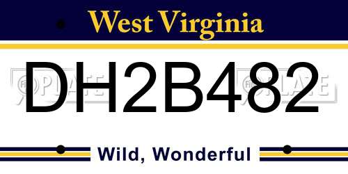 DH2B482 West Virginia License Plate