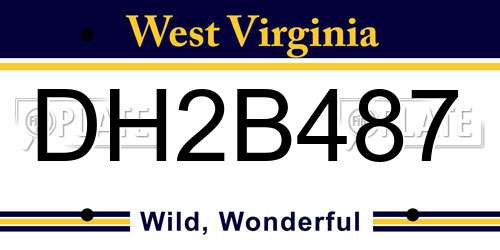 DH2B487 West Virginia License Plate