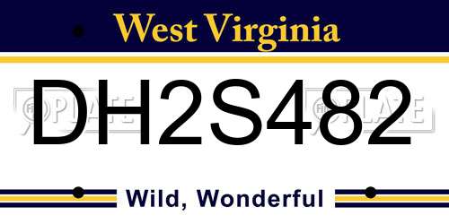 DH2S482 West Virginia License Plate
