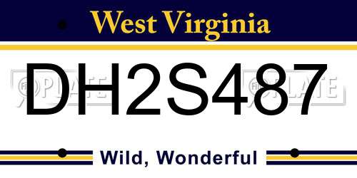 DH2S487 West Virginia License Plate