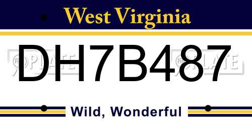 DH7B487 West Virginia License Plate