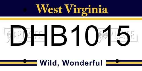 DHB1015 West Virginia License Plate