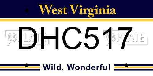 DHC517 West Virginia License Plate