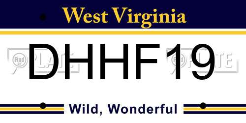 DHHF19 West Virginia License Plate