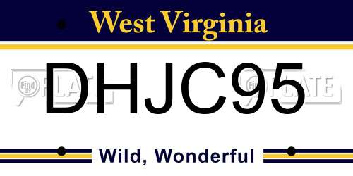 DHJC95 West Virginia License Plate