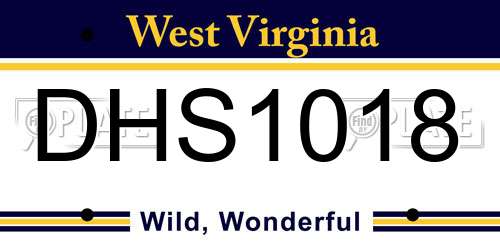 DHS1018 West Virginia License Plate