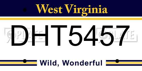 DHT5457 West Virginia License Plate