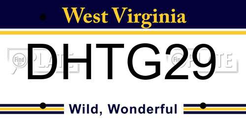 DHTG29 West Virginia License Plate