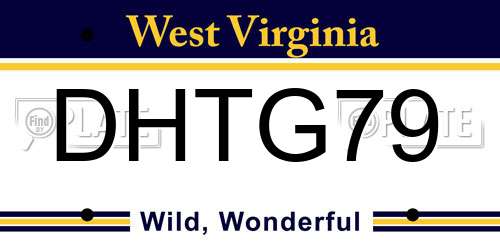 DHTG79 West Virginia License Plate